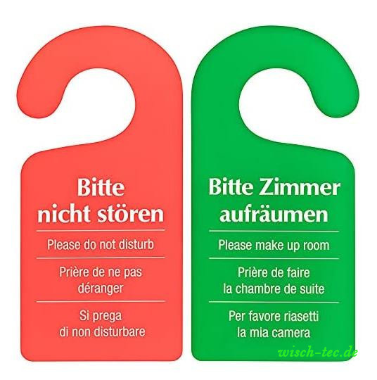 Türschild Aufhängeschild Hinweisschild Hotel &quot;Bitte nicht stören - Zimmer aufräumen&quot; rot / grün